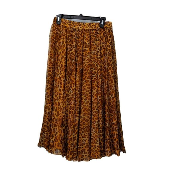 Handmade Animal Print Skirt Cheetah Midi Lined Back Zip Size S 26 W - Picture 2 of 7